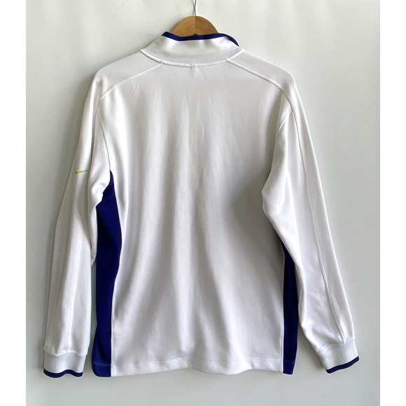NIKE Golf Tour Performance 1/4 Zip Pullover White Green/Blue Accent Size L - Picture 4 of 7